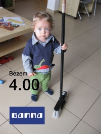 Alex in a Gamma broom advertisement!